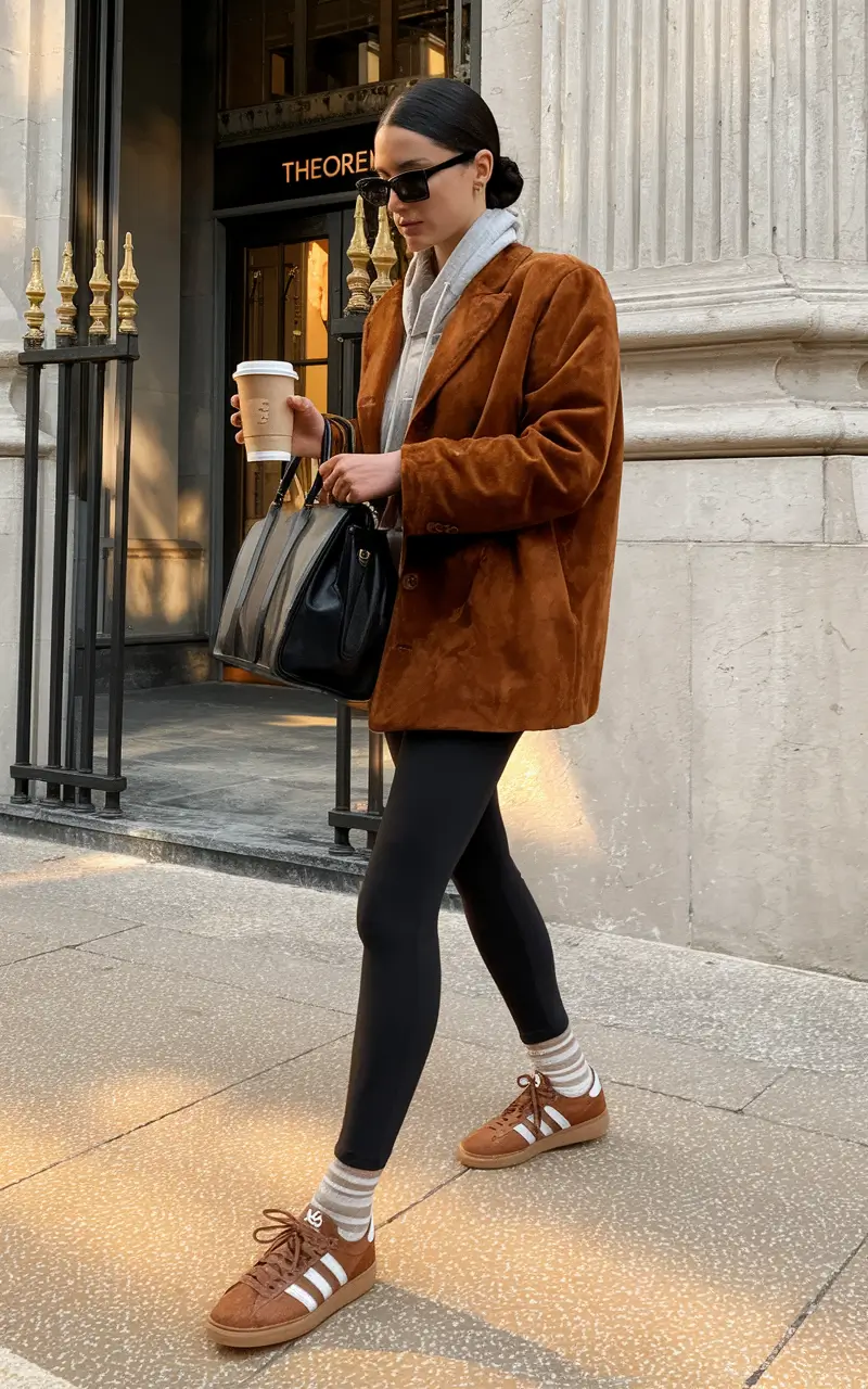 fall transition outfits casual Sporty Layers with a Suede Spin