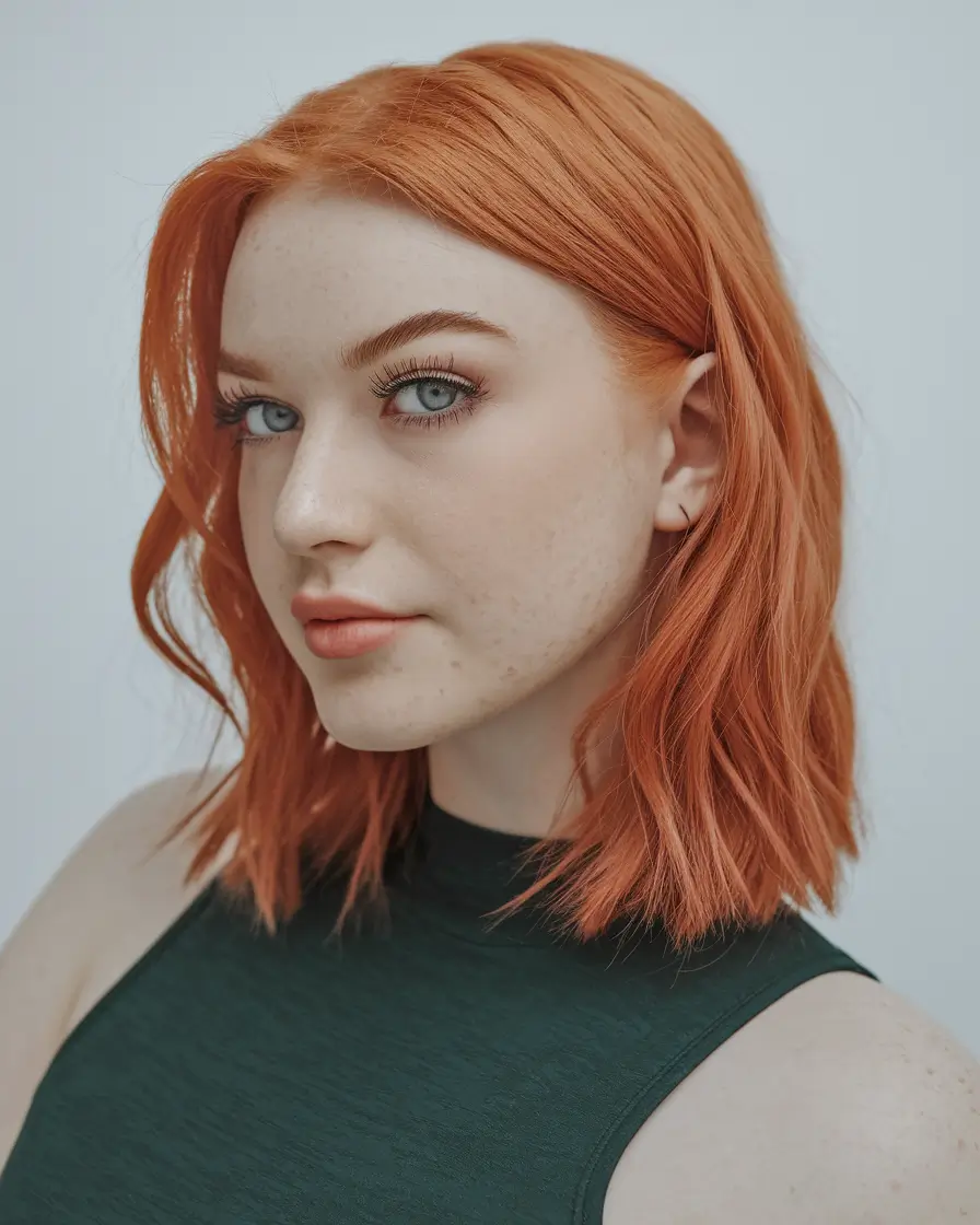end of summer hairstyles Fiery Copper Bob for Bold Summer Vibes