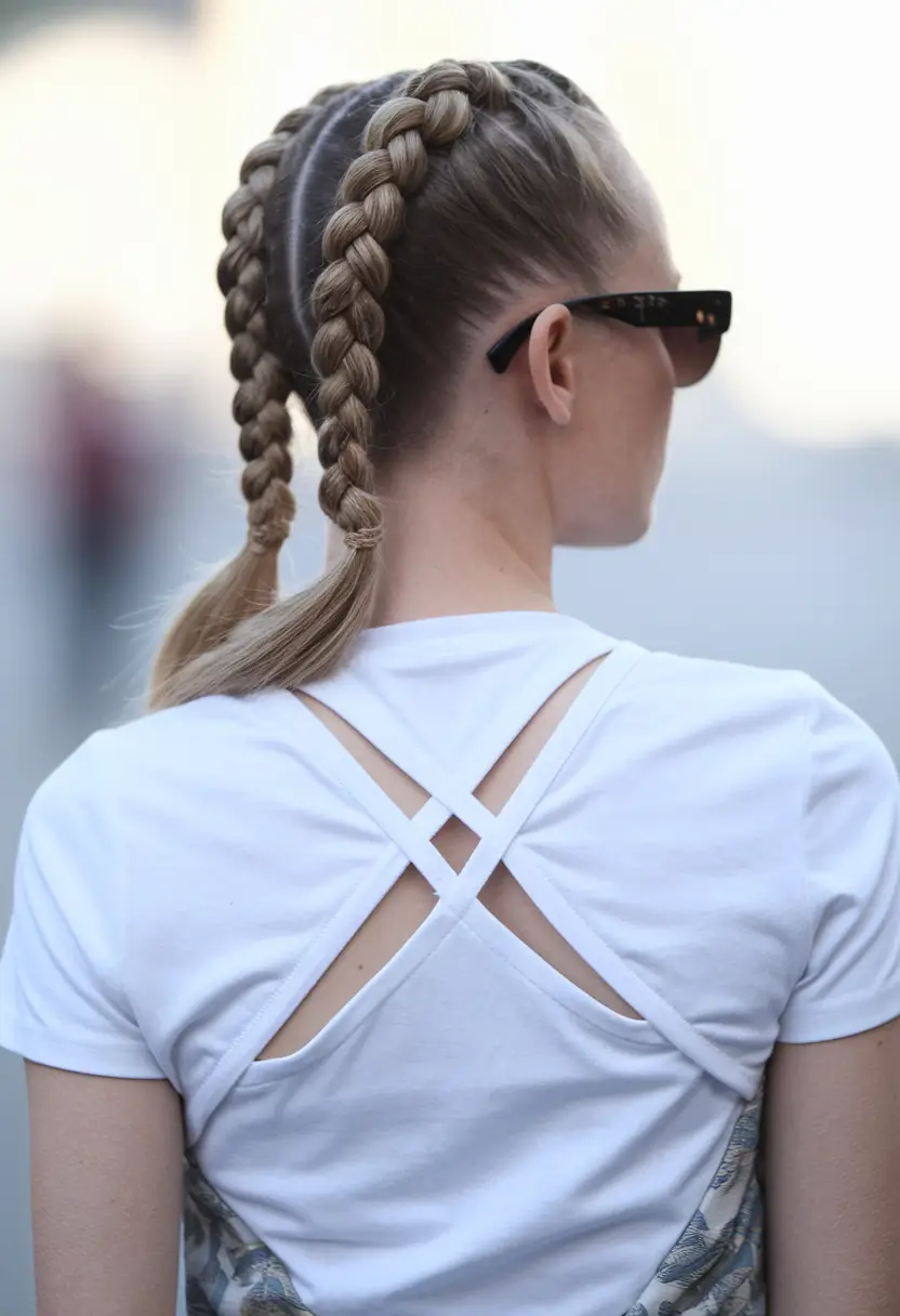 end of summer hairstyles Double Dutch Braids for All-Day Hold