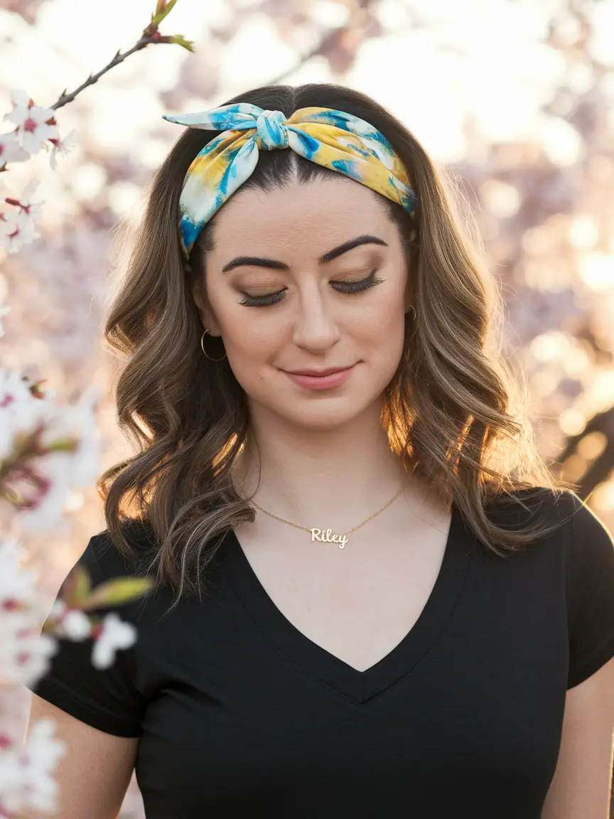 end of summer hairstyles Soft Curls with a Bandana