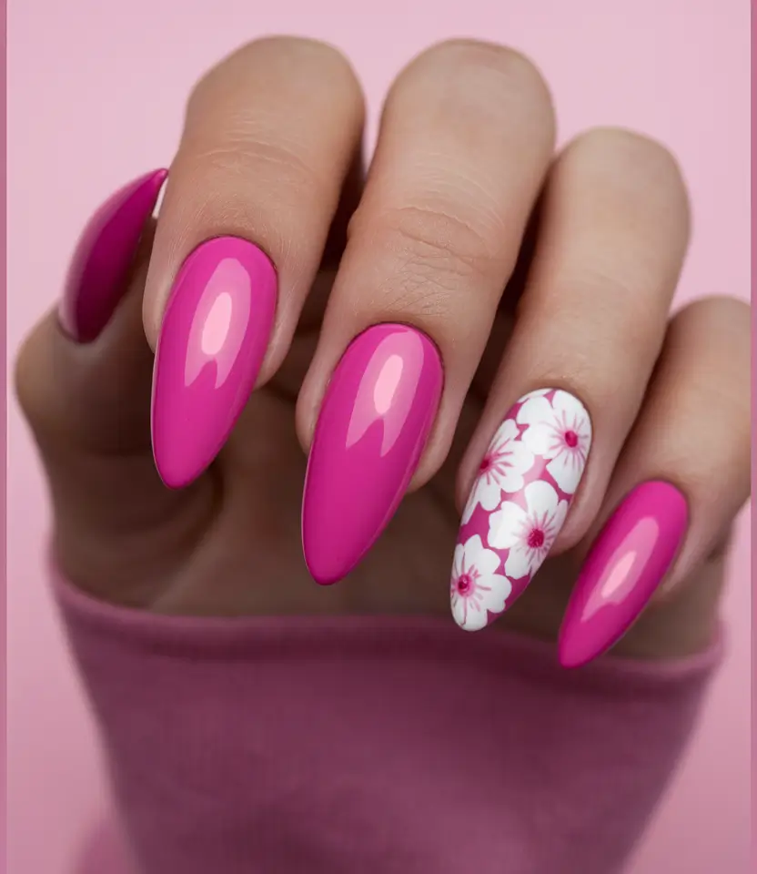 end of summer nails 2025 Fuchsia Bloom Drama