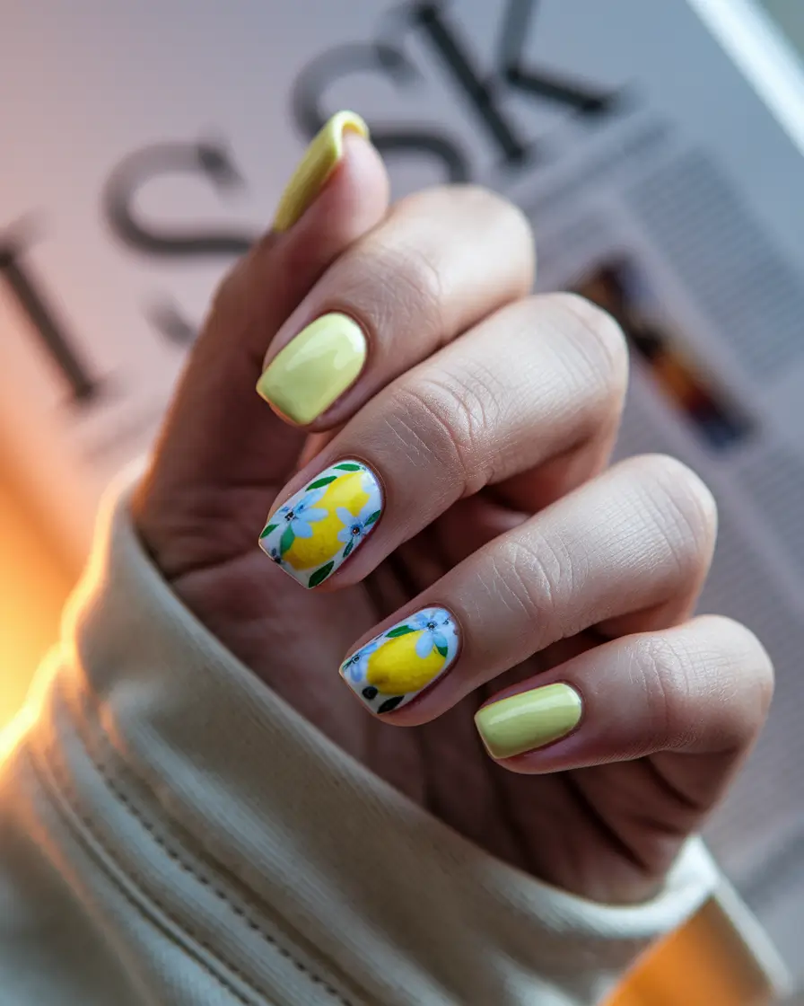 end of summer nails 2025 Fresh Citrus Bloom Energy