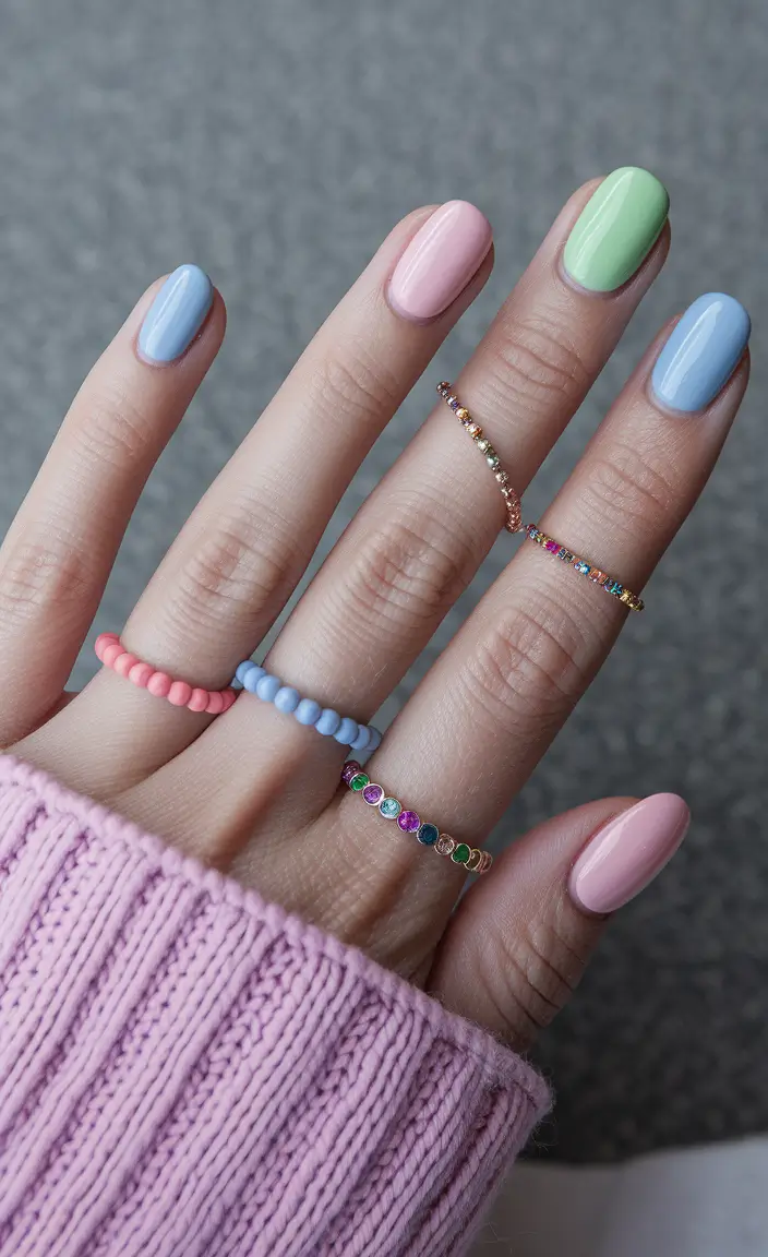 end of summer nails 2025 Cotton Candy Pastel Delight