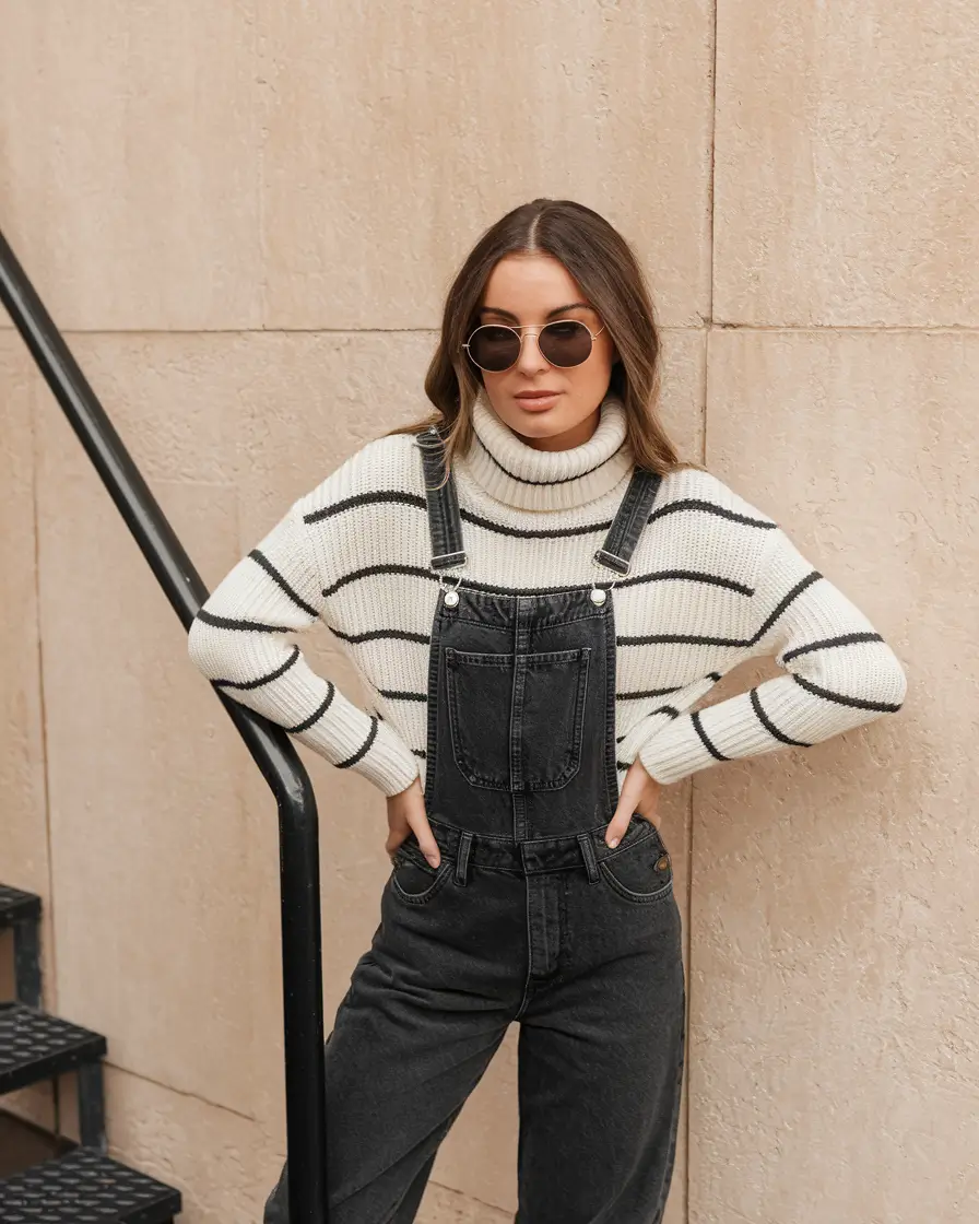 fall outfits women over 30 Stripes and Structure with a Retro Twist