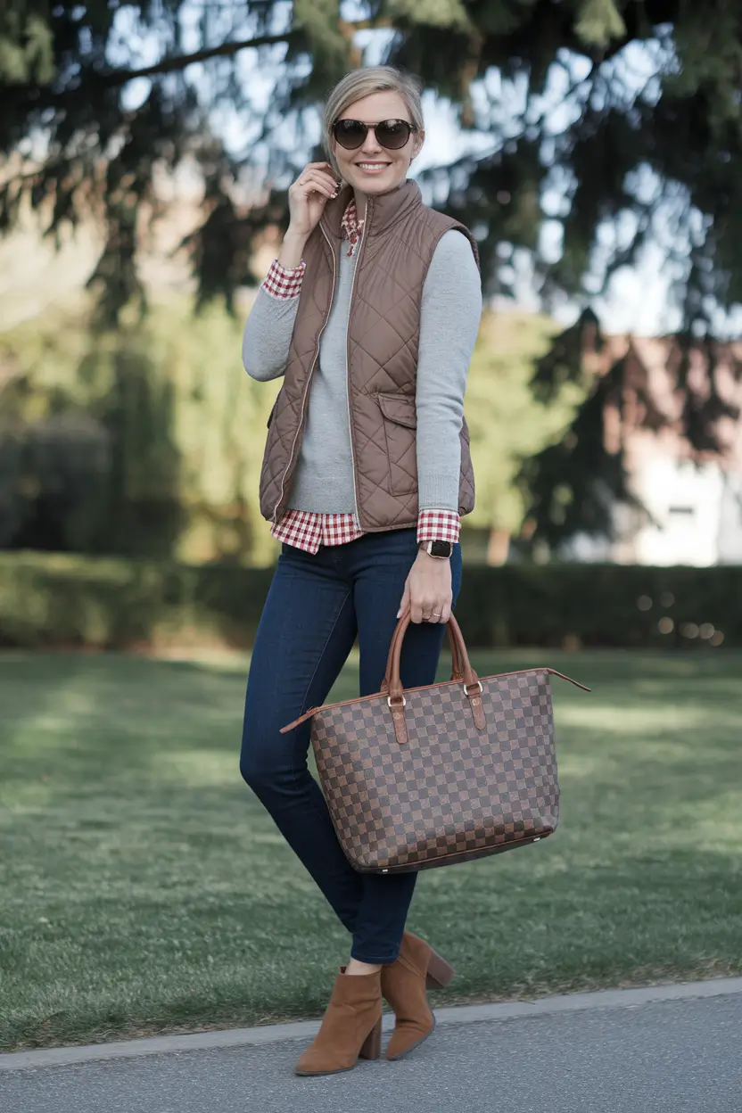 fall outfits women over 30 Weekend Luxe in Quilted Layers