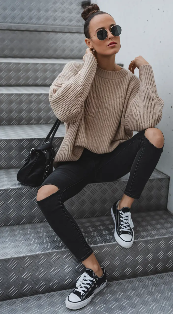 everyday fall outfits casual Neutrals with Edge