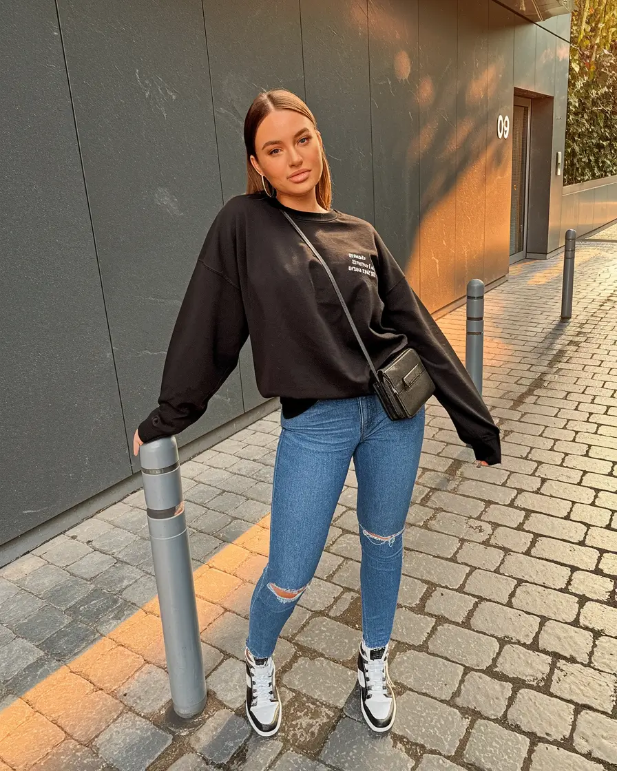 everyday fall outfits jeans Off-Duty Cool with a Denim Twist