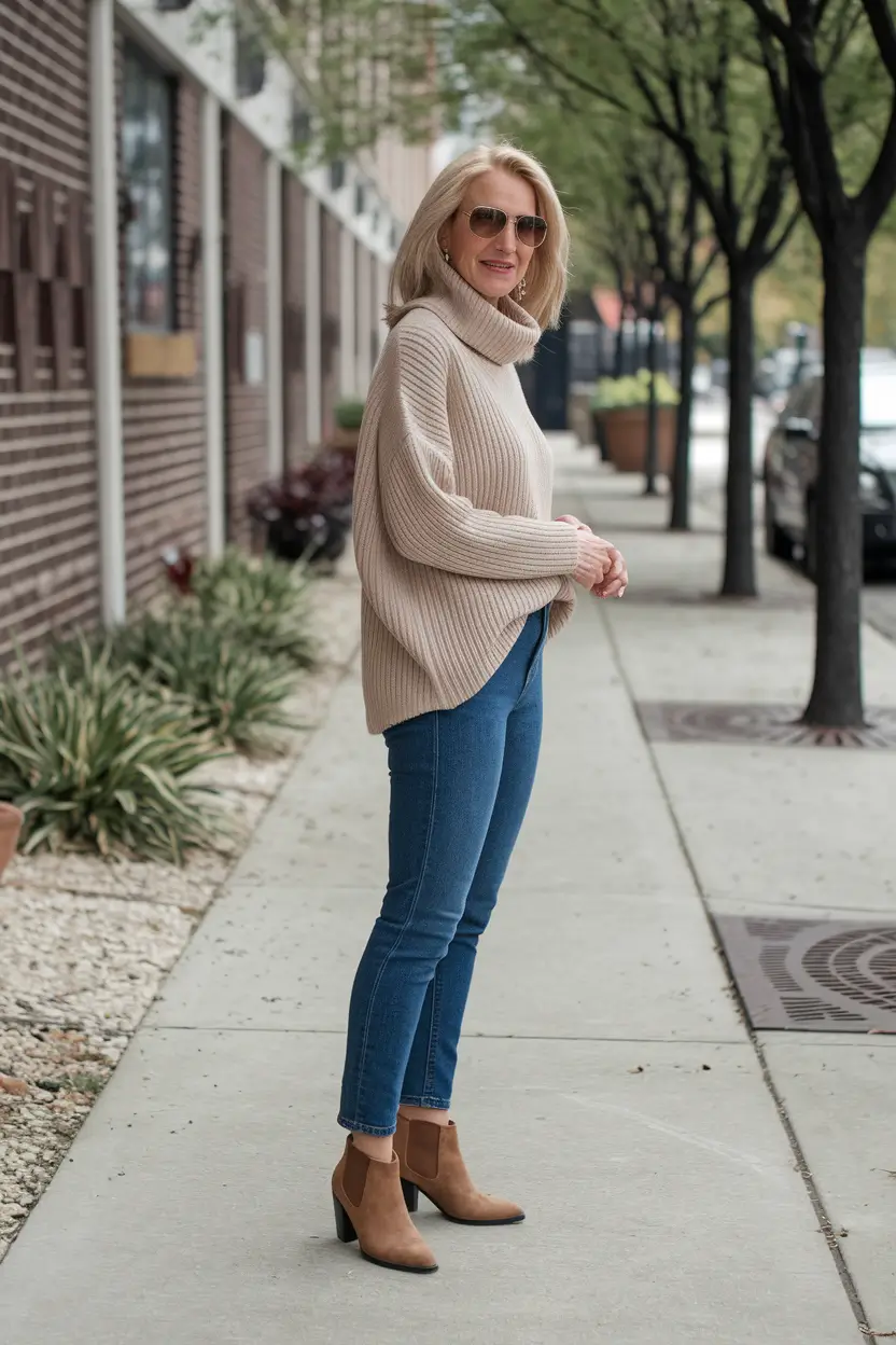 fall outfits for women over 40 cozy-neutrals-with-a-slim-silhouette