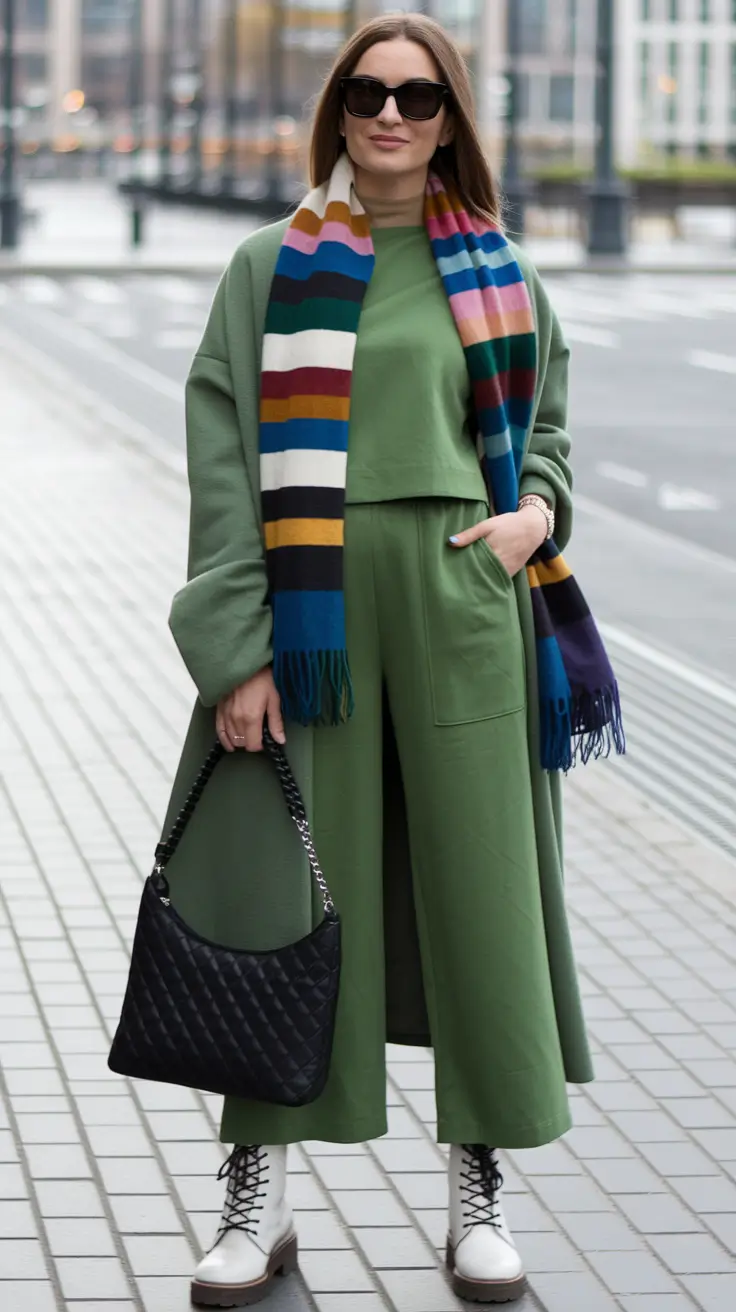 fall outfits for women over 40 sporty-monochrome-with-a-bold-pop