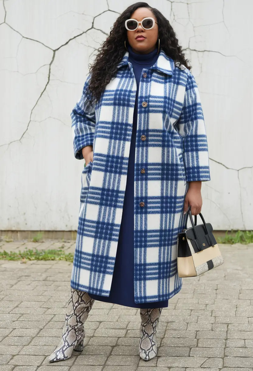 plus size fall fashion black women Playful Pattern Meets Fall Drama