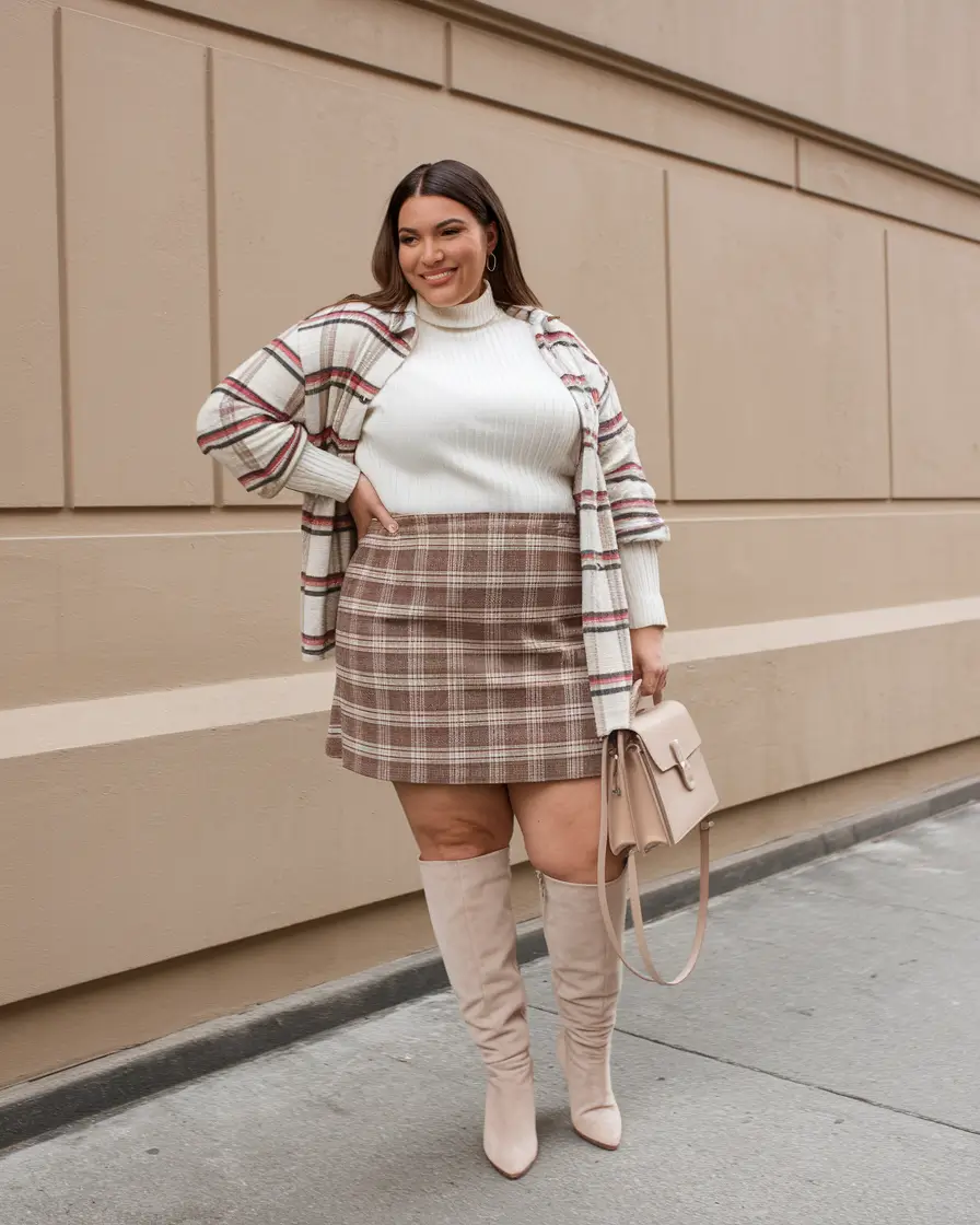 plus size fall fashion 2025 Preppy Chic with a Y2K Remix