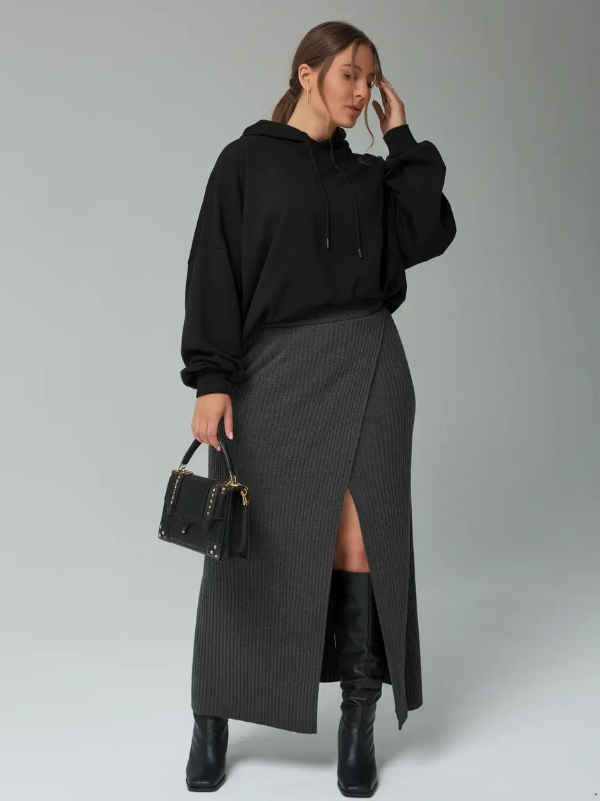 plus size fall fashion black women All Black with Texture and Attitude