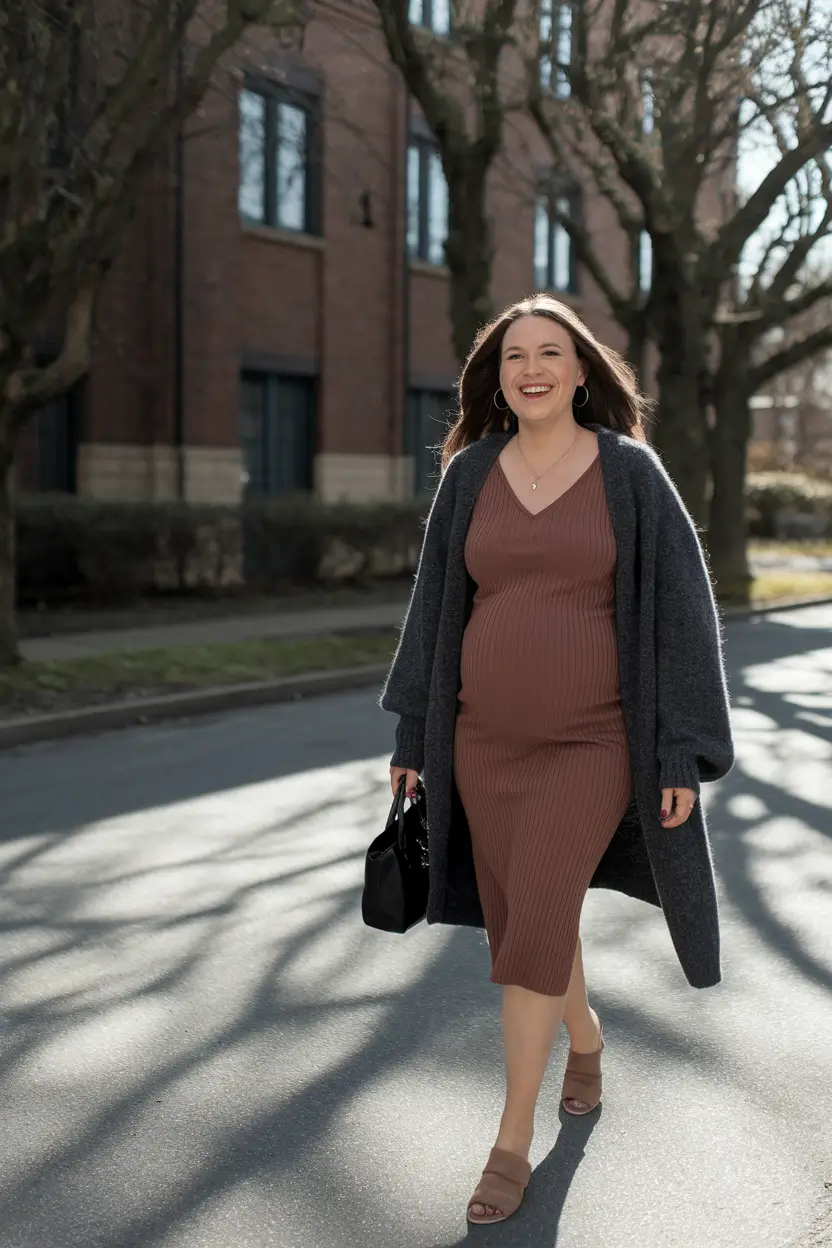 fall outfits for pregnant women dresses Earthy Tones and Effortless Vibes