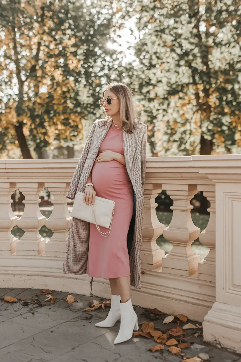 fall outfits for pregnant women dresses Timeless Romance in Rose and Cream