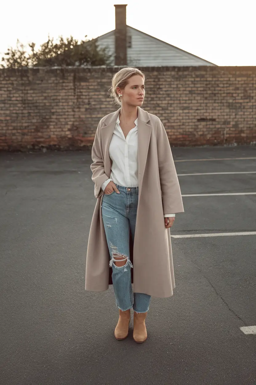 fall outfits with boots Timeless Neutrals with a Cozy Twist