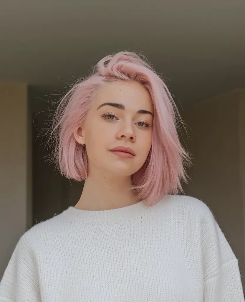 haircuts 2025 Pastel Pink Bob: A Soft Shock of Color for Your Summer Moodboard