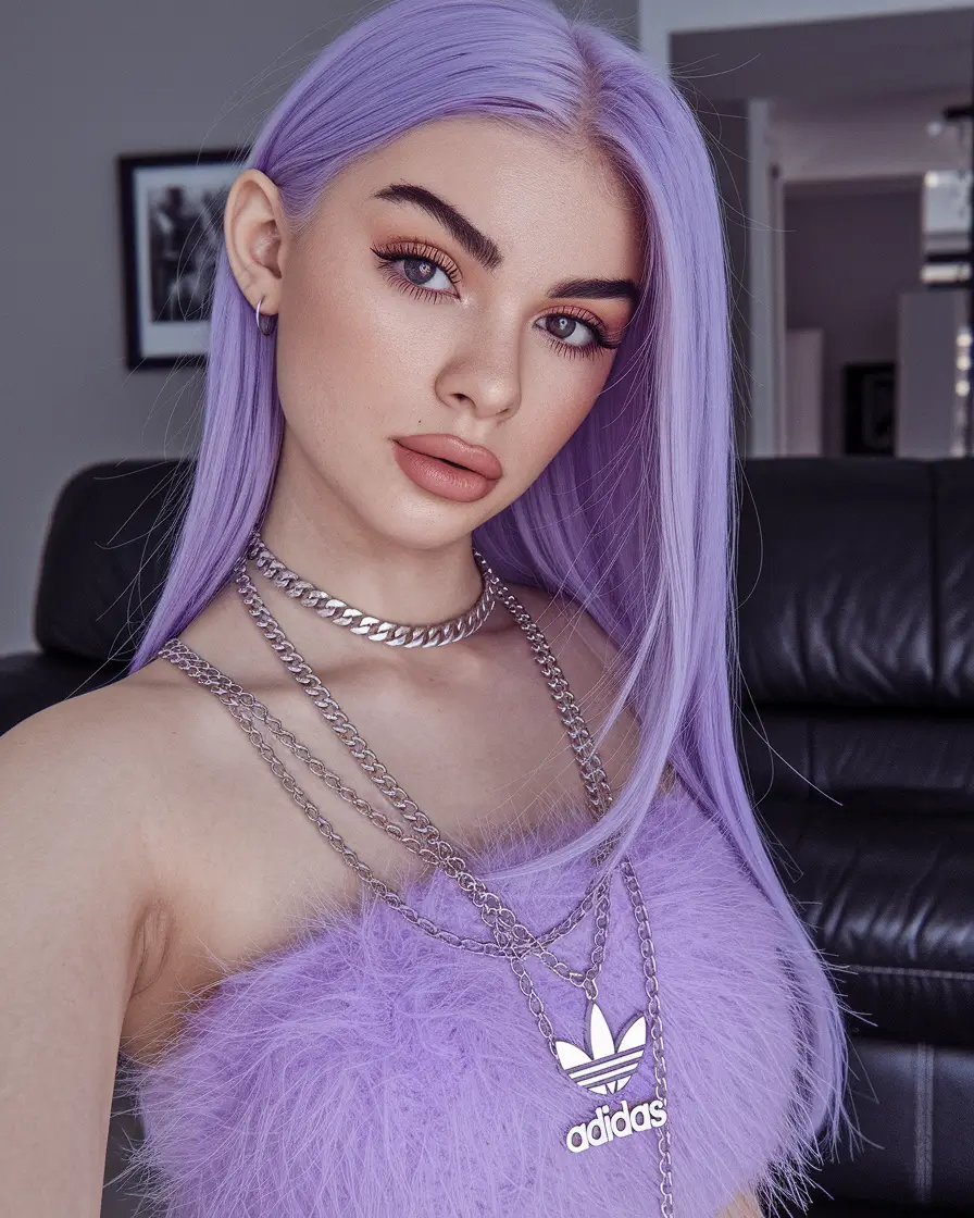 august hair color ideas 2025 Soft Lavender Monochrome With Chrome Detail