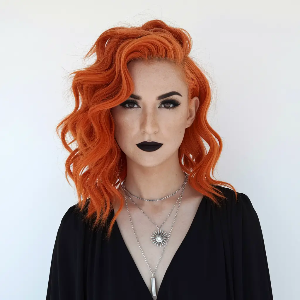 august hair color ideas+Molten Orange with a Matte Lip Twist