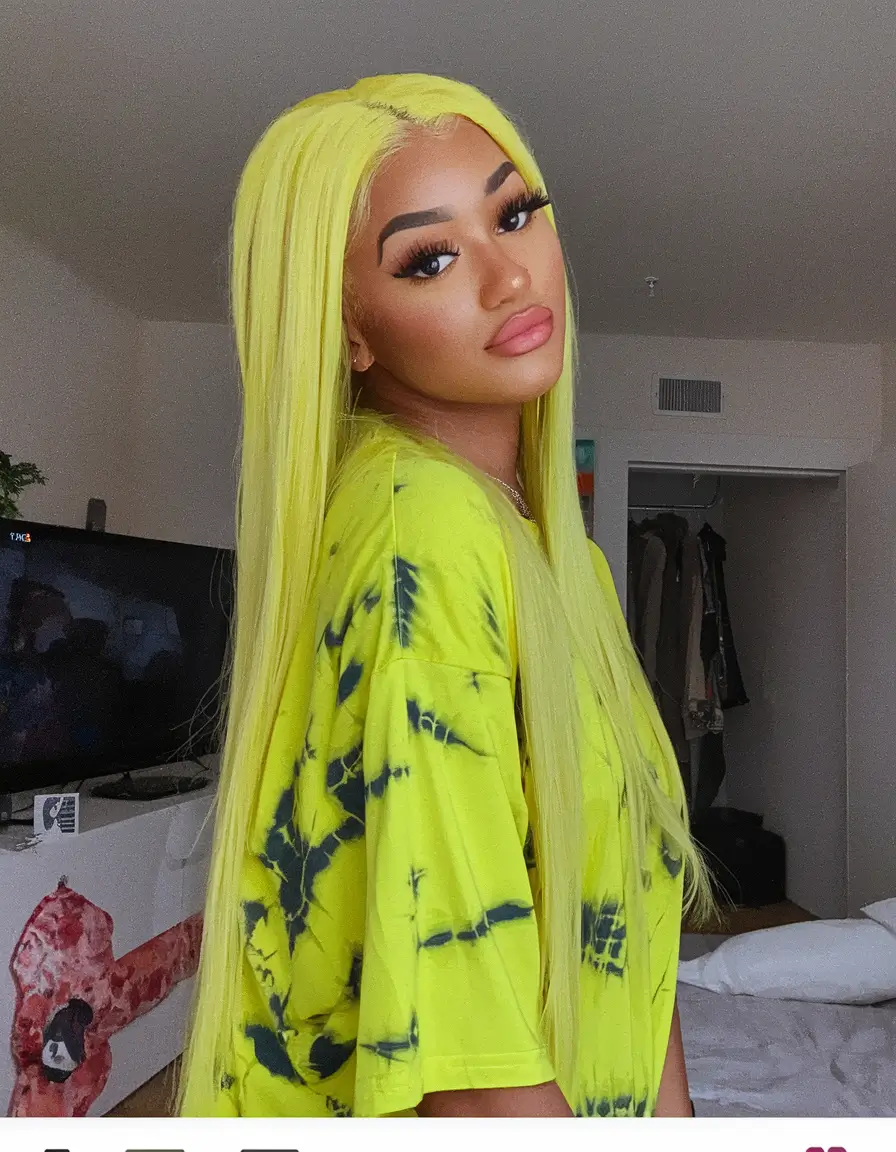 august hair color ideas blonde Neon Yellow Bombshell Straight