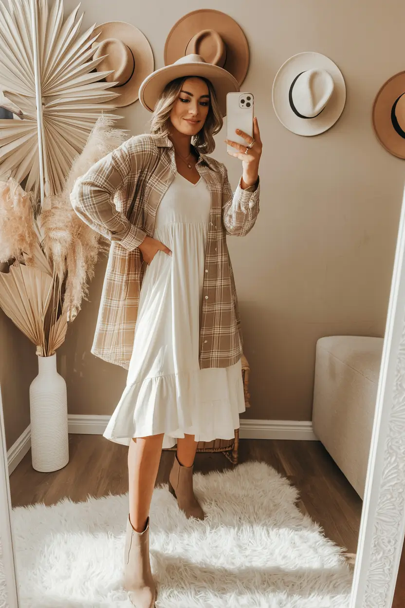 summer to fall transition outfits work Neutral Layers That Whisper Fall