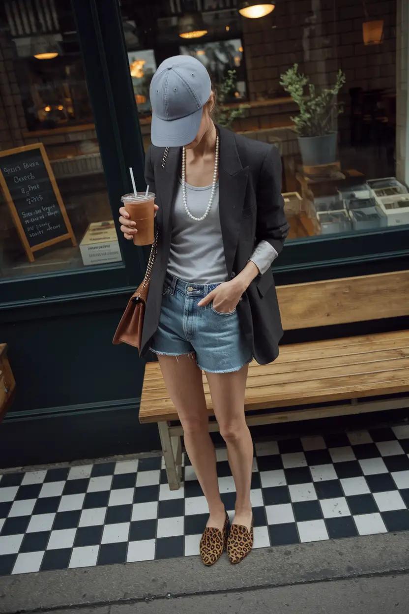 summer to fall transition outfits casual Denim Shorts Meet Smart Layers