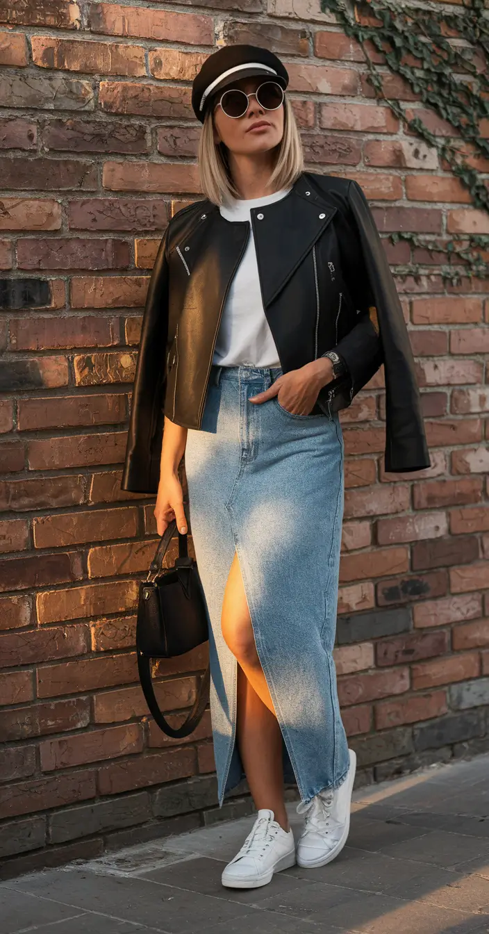summer to fall transition outfits casual Street-Ready Denim with a Sleek Edge