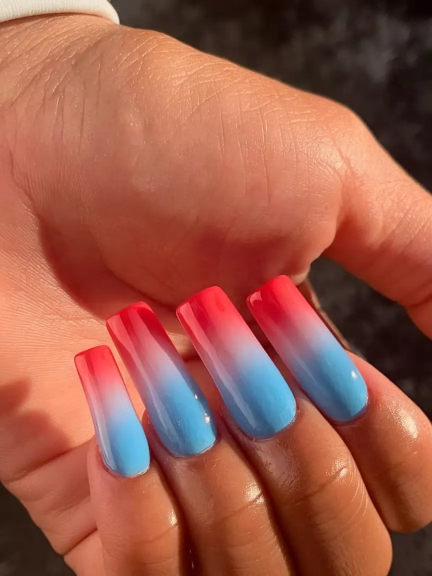 july 4th nails color street popsicle gradient with glossy drama