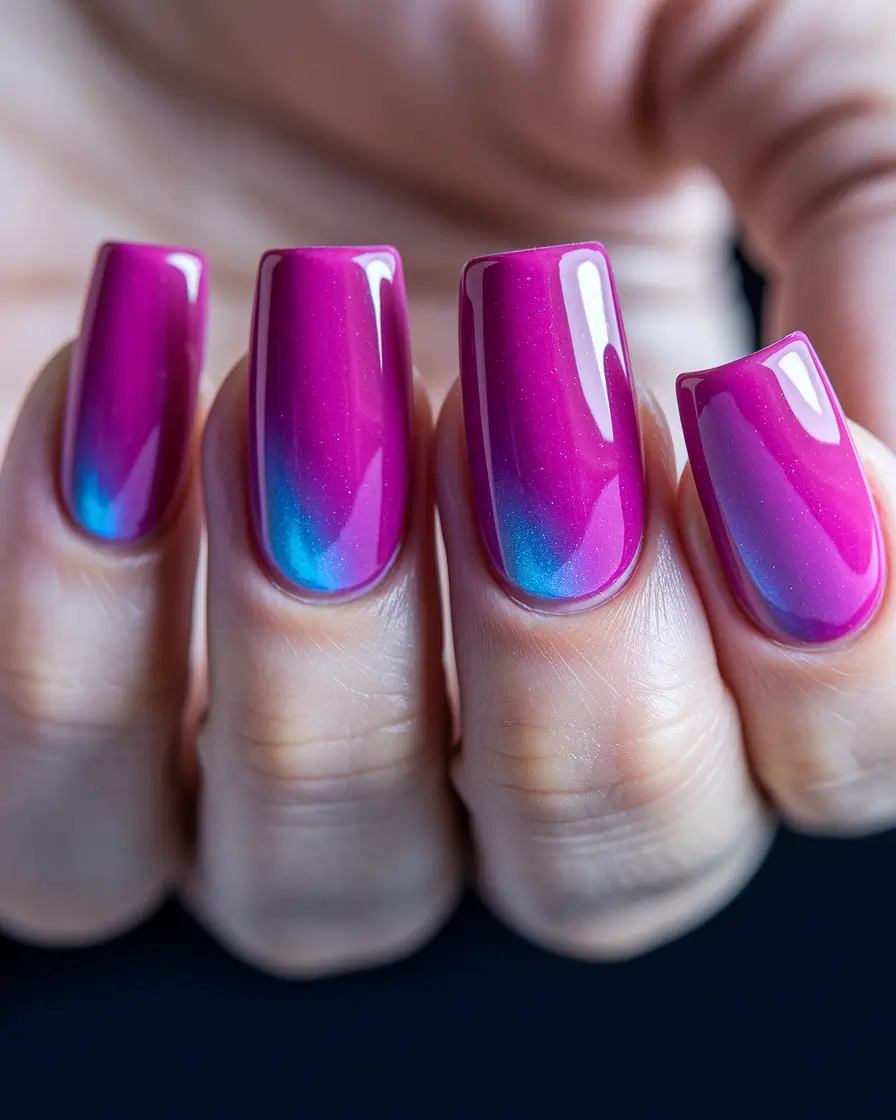 4th of july nails full color electric berry fade for the bold ones