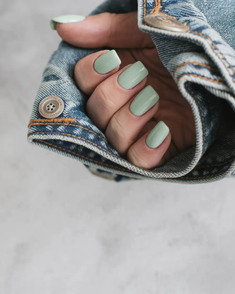 july nails ideas 2025 Mint Green for Minimalist July Moods