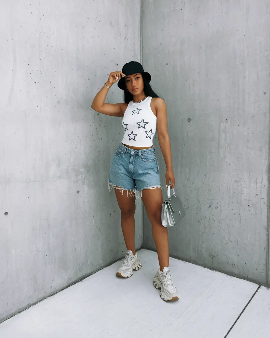 july outfits ideas 2025 Edgy Cool Meets All-American Stars