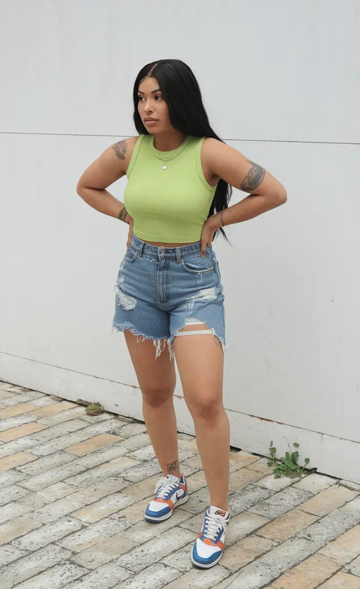 july outfits ideas 2025 Neon Freshness for Urban Summer Days