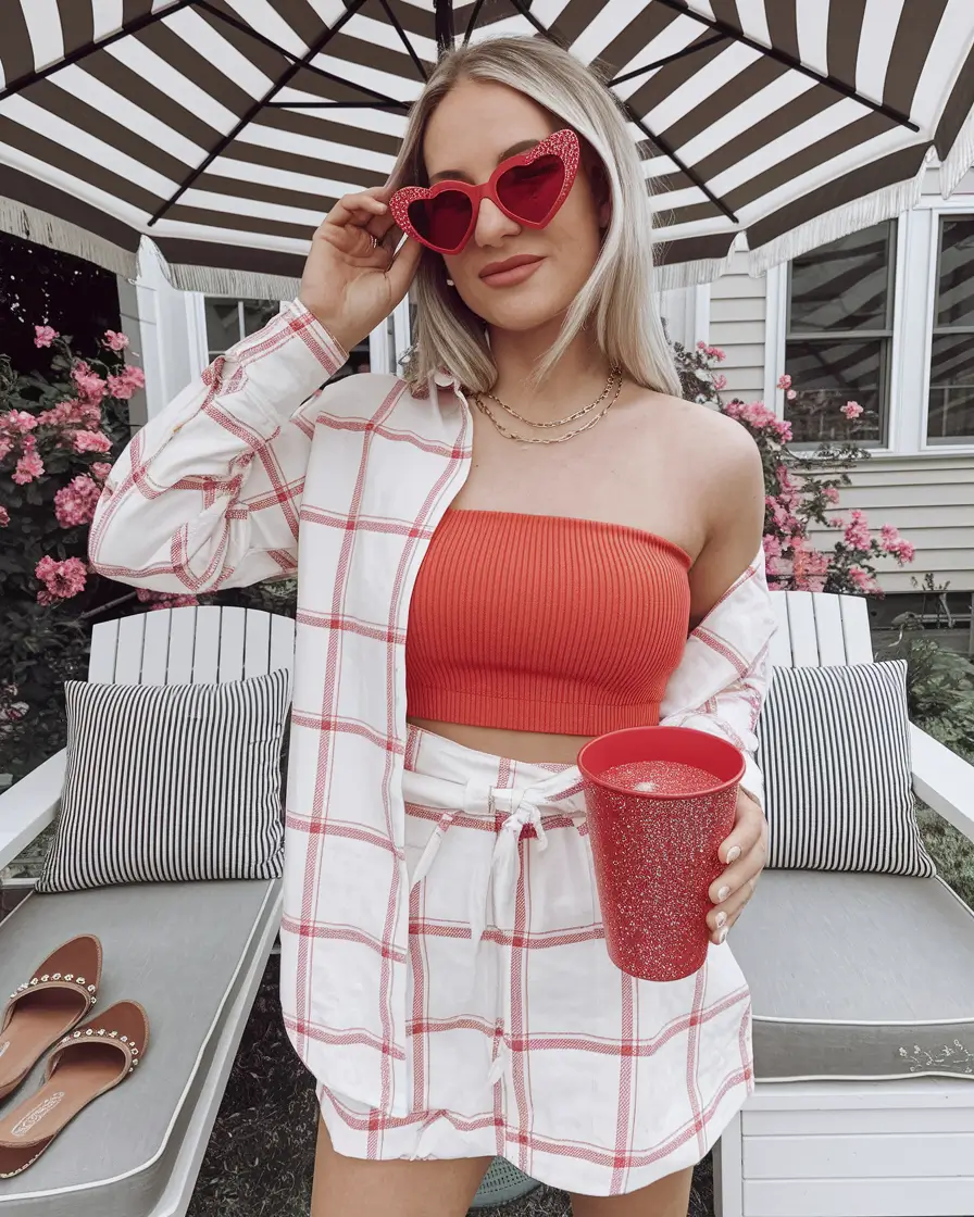july outfits ideas 2025 Backyard Chic with a Splash of Sass