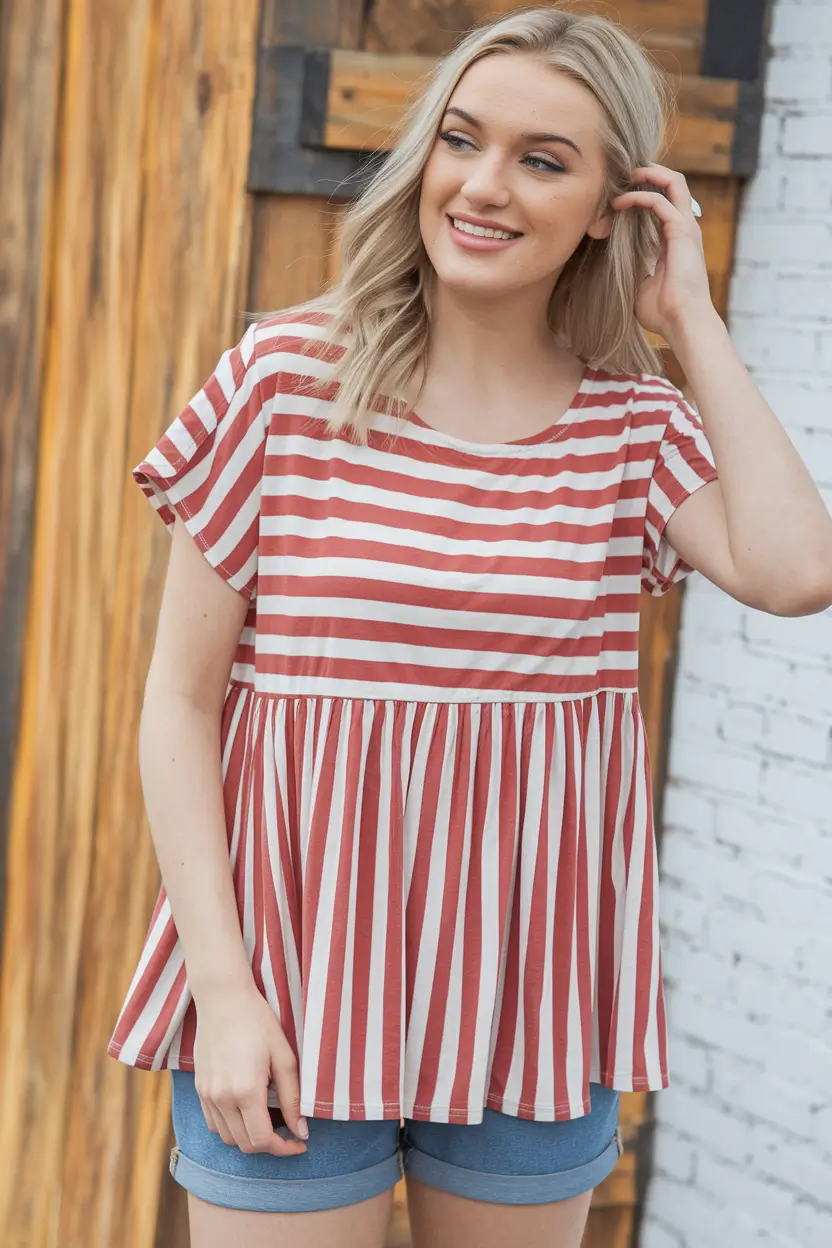 july outfits ideas 2025 Casual Picnic Beauty in Soft Stripes
