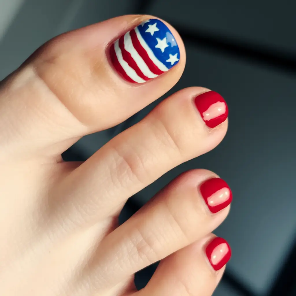 july toe nails ideas 2025 Stars and Stripes Forever