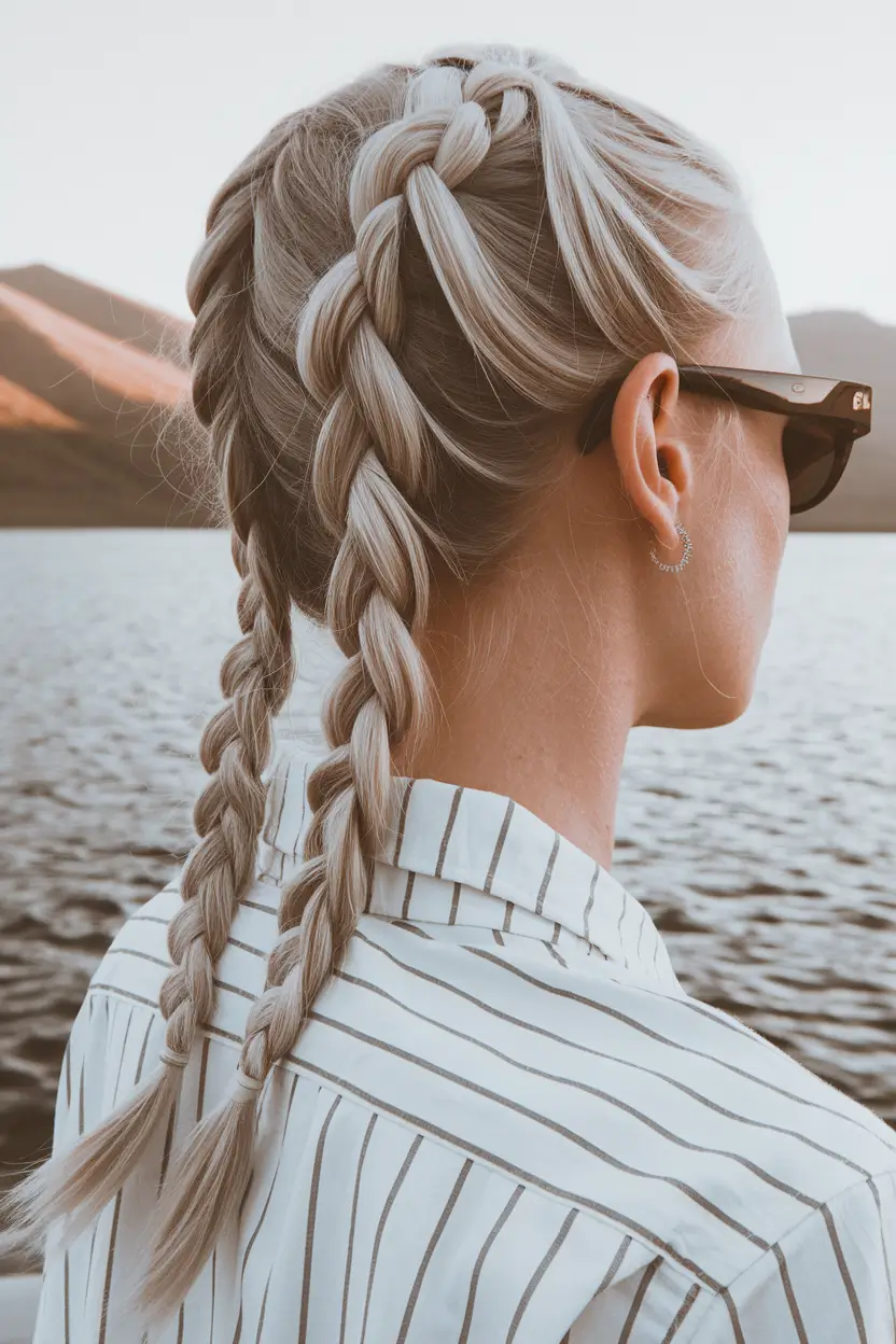 labor day hairstyles Classic Double Dutch Braids