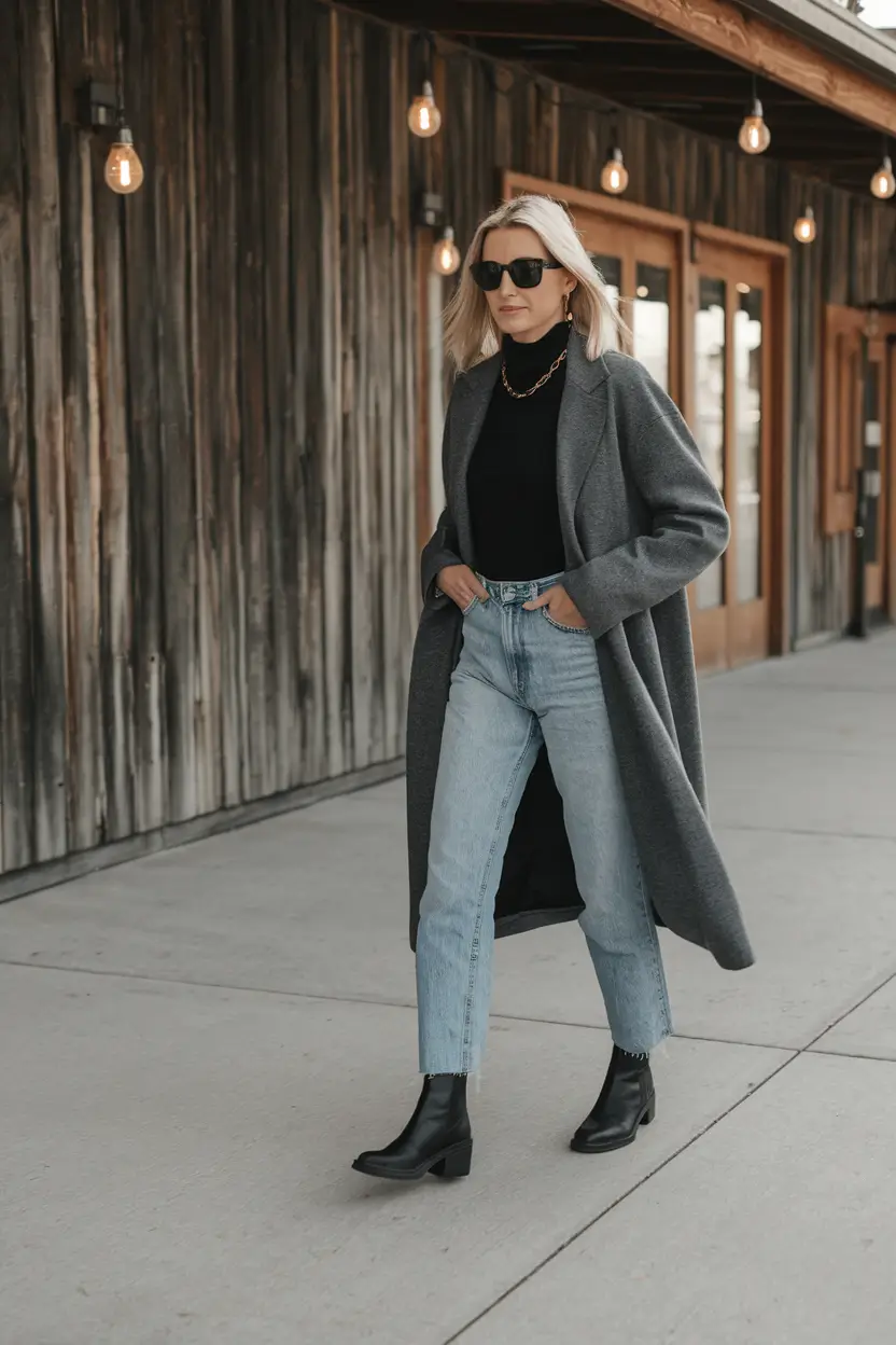 fall capsule wardrobe 2025 Structured Neutrals and Denim for Smart Fall Layers