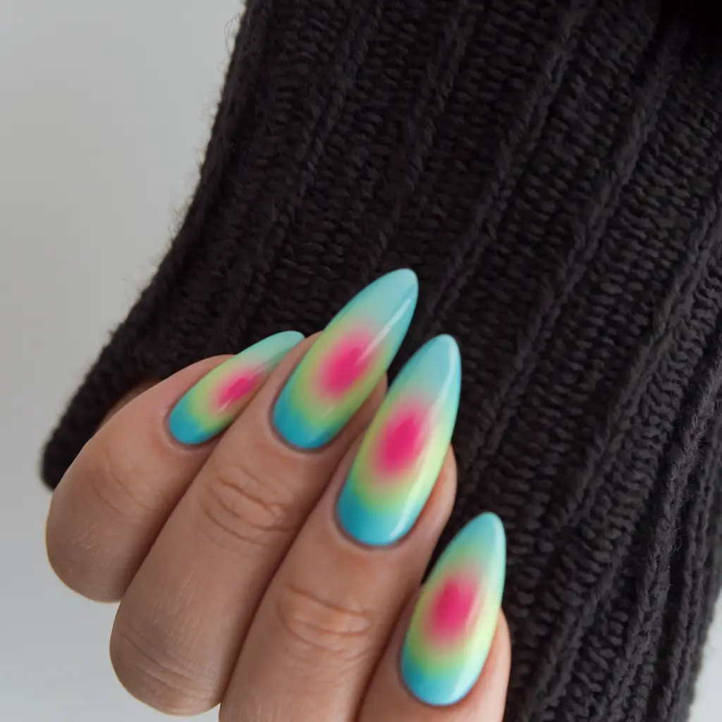august-nails-designs-almond-High Saturation Tie-Dye for Maximalists