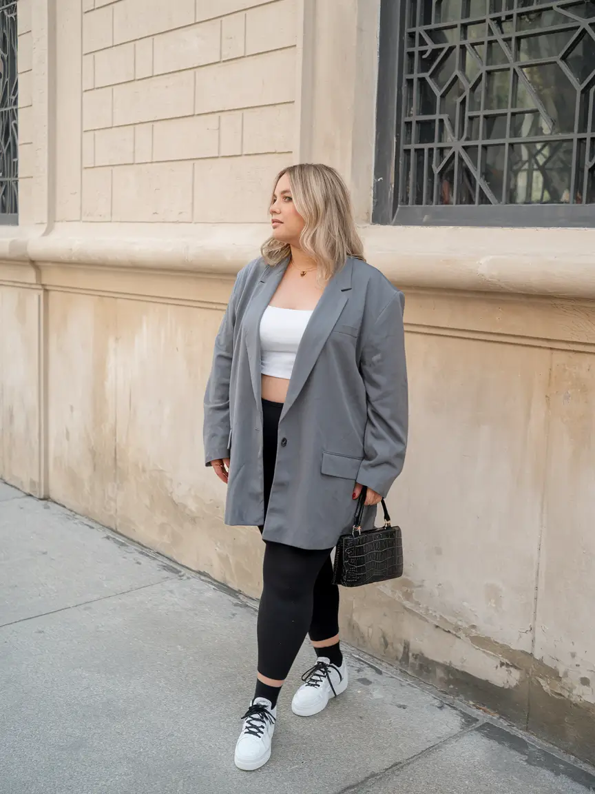 2025 work plus Blazer Meets Sporty with Streetwear Flair