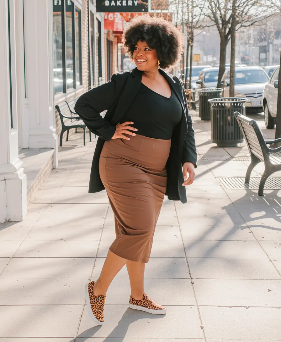 plus size fall work capsule wardrobe Polished Neutrals for Day-to-Dinner