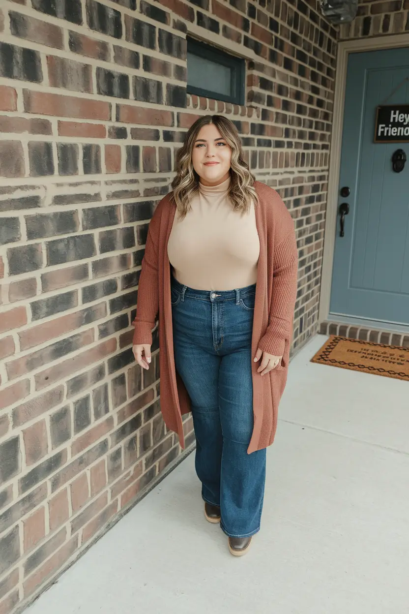 fall winter plus size capsule wardrobe Warm Neutrals with a Nod to the ’70s