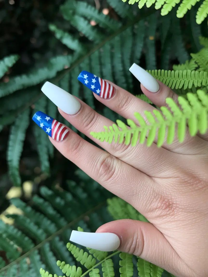 simple 4th of july nails 2025 Stars and Stripes with a Matte Twist