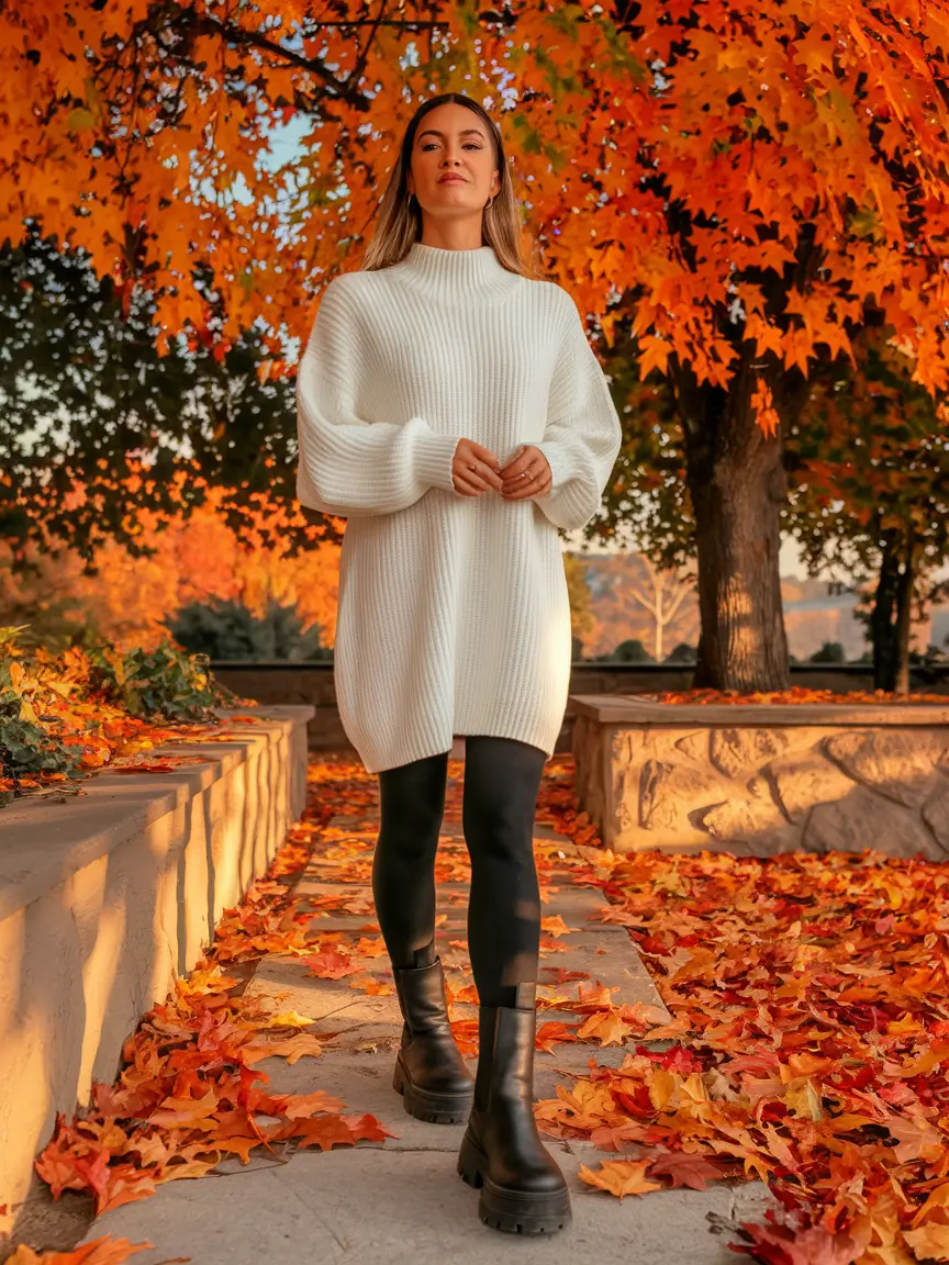fall birthday outfits 2025 Oversized Knit and Edgy Boots Energy