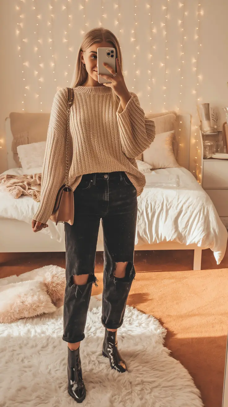 fall birthday outfits women casual Warm Neutrals and WFH Birthday Vibes