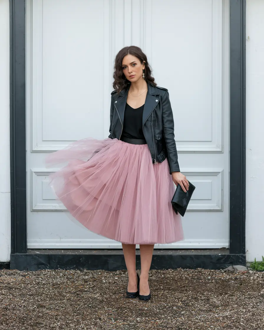 fall birthday outfits classy Leather and Tulle for a Romantic Rebel