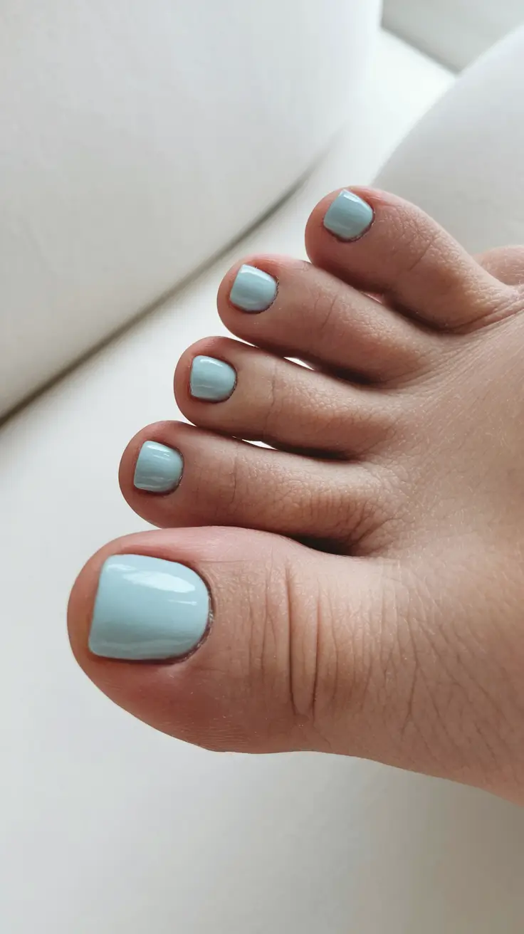 summer toe nail colors ideas 2025 Icy Mint Simplicity for Clean Girl Summer
