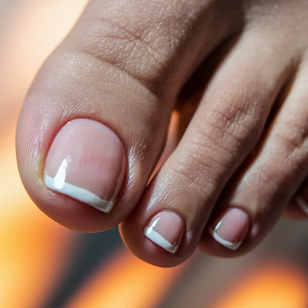 summer toe nail colors ideas 2025 Minimalist White-Tipped French Pedicure