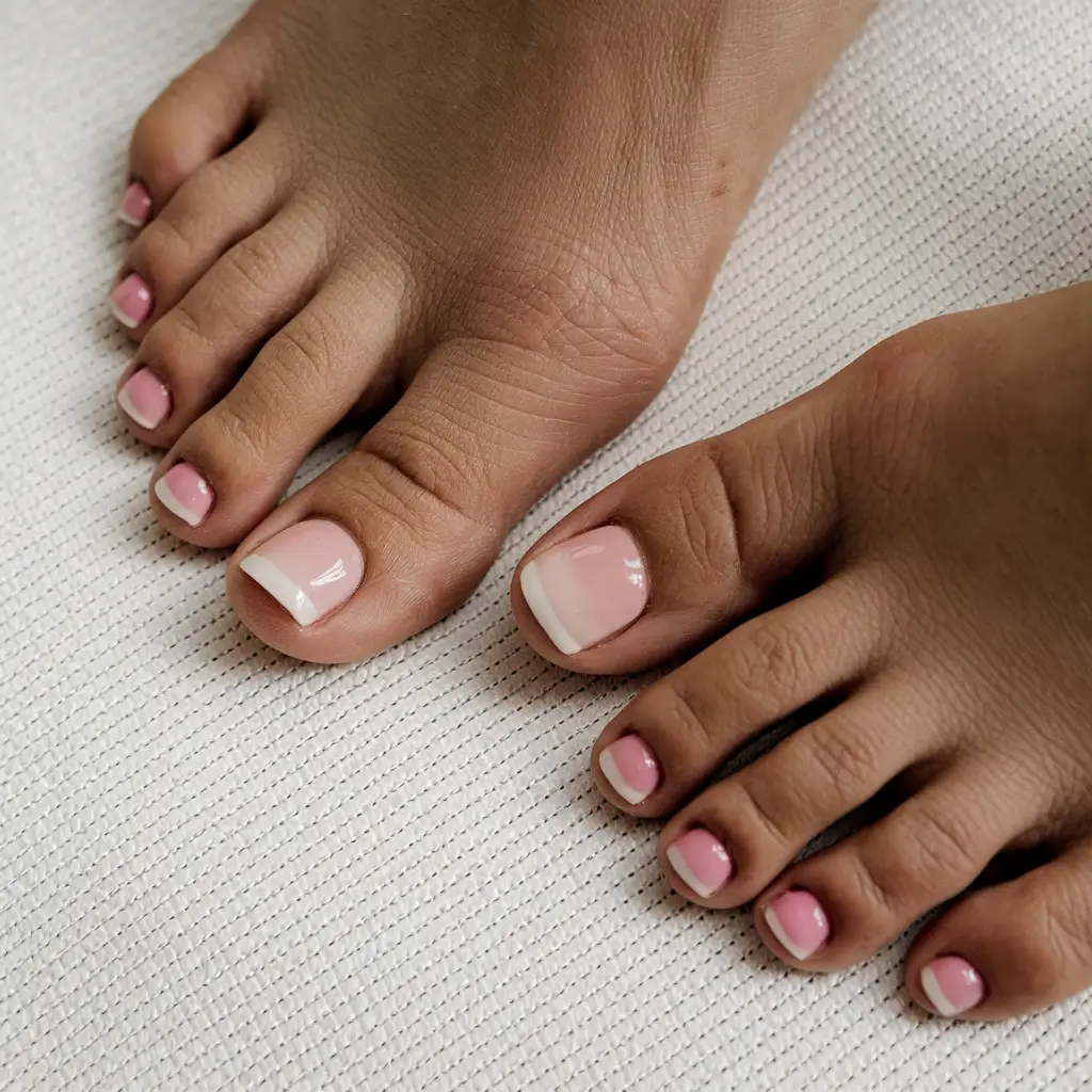 summer toe nails ideas 2025 Classic French, But Petite