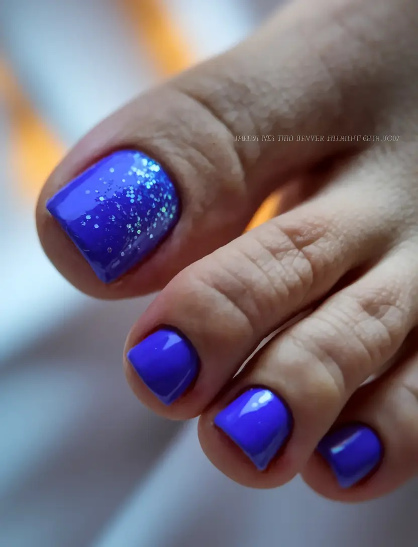 august toe nails ideas Purple Spark Pop