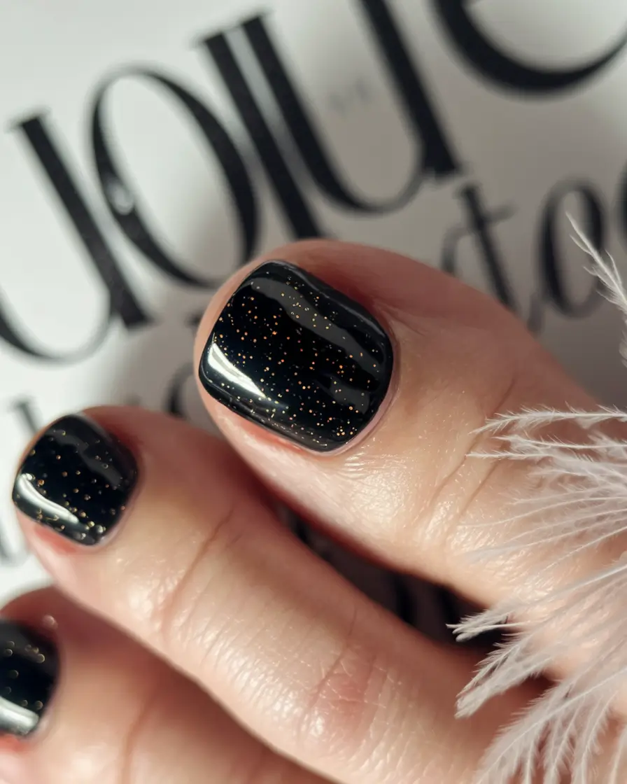 august toe nails blackout sparkle