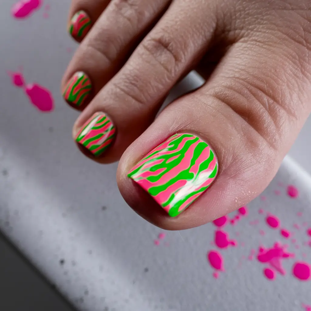 august toe nails electric jungle